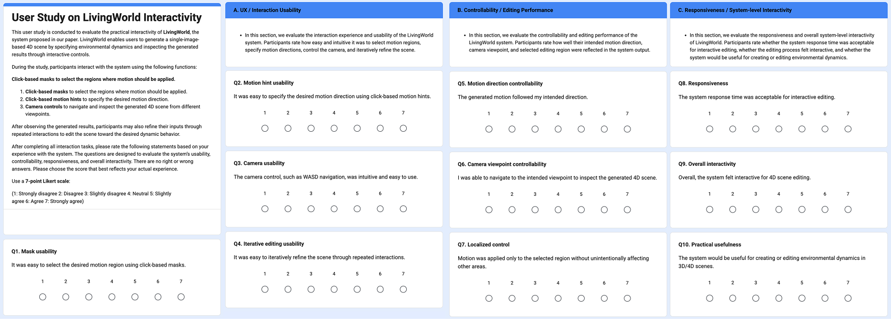 Interactivity user study survey form